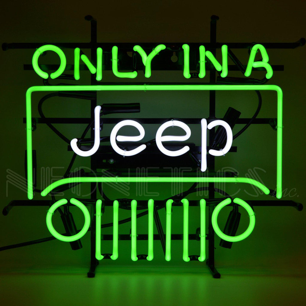Only in a Jeep Neon Sign-Neon Signs-Grease Monkey Garage