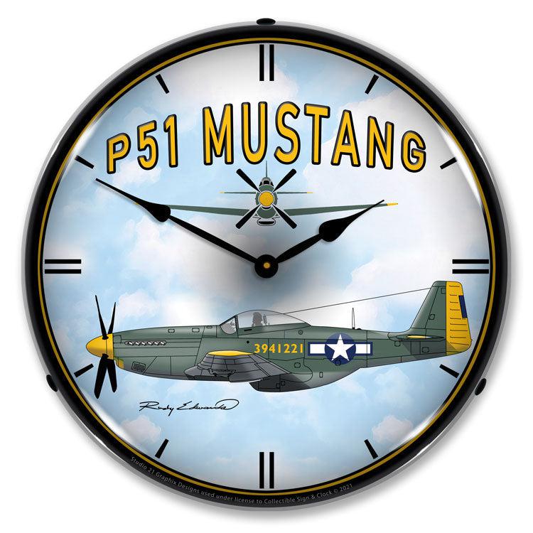 P51 Mustang LED Clock-LED Clocks-Grease Monkey Garage