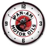 Pan Am Motor Oils Backlit LED Clock-LED Clocks-Grease Monkey Garage