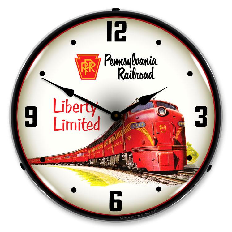 Pennsylvania Railroad Liberty Limited LED Clock-LED Clocks-Grease Monkey Garage