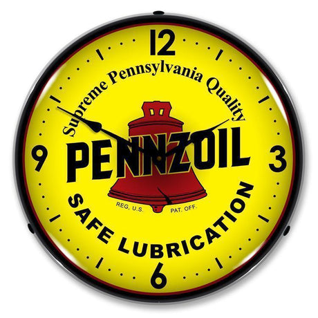 Pennzoil Backlit LED Clock-LED Clocks-Grease Monkey Garage