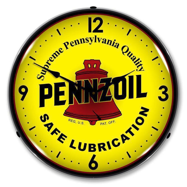 Pennzoil Backlit LED Clock-LED Clocks-Grease Monkey Garage