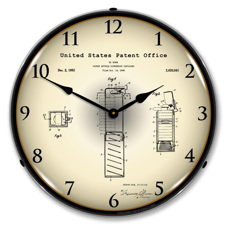 Pez Candy Dispenser 1952 Patent LED Clock-LED Clocks-Grease Monkey Garage