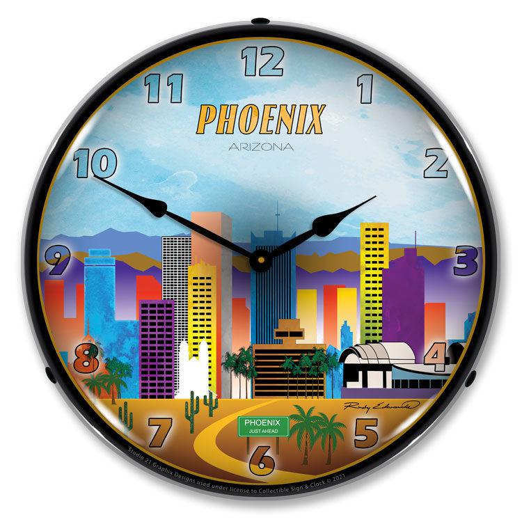 Phoenix Skyline LED Clock-LED Clocks-Grease Monkey Garage