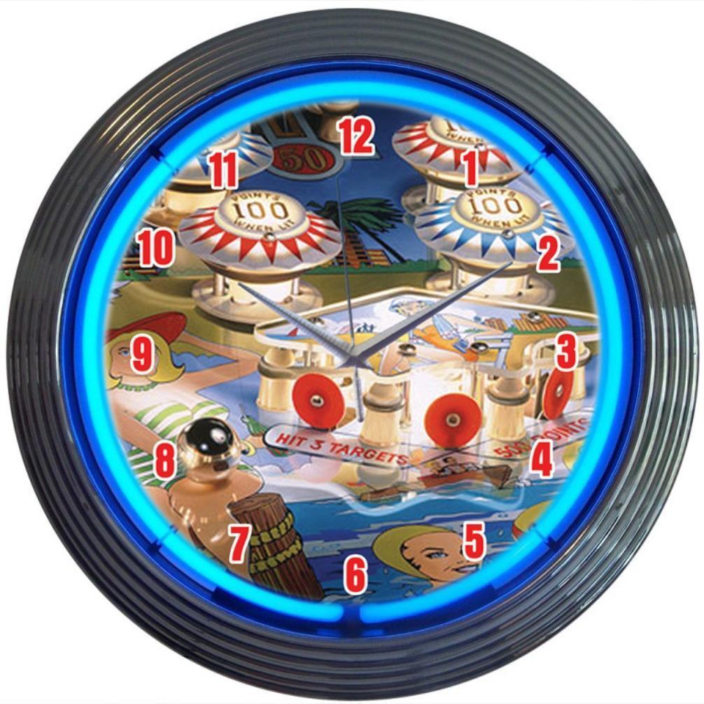 Pinball Neon Clock-Clocks-Grease Monkey Garage