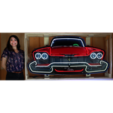 Plymouth Fury Grille Neon Sign in Steel Can-Neon Signs-Grease Monkey Garage
