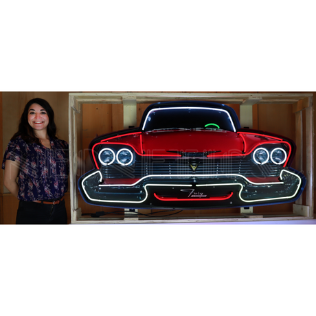 Plymouth Fury Grille Neon Sign in Steel Can-Neon Signs-Grease Monkey Garage