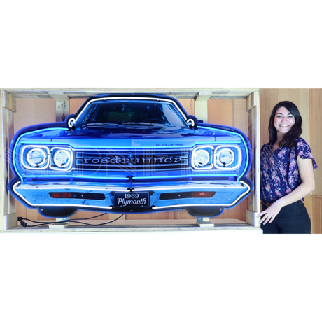 Plymouth Road Runner Grille Neon Sign in Steel Can-Neon Signs-Grease Monkey Garage