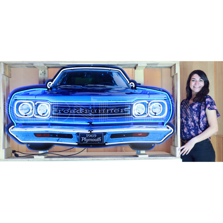 Plymouth Road Runner Grille Neon Sign in Steel Can - Thumbnail 2
