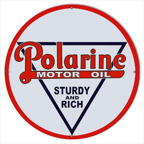 Polarine Sturdy And Rich Motor Oil Metal Sign-Metal Signs-Grease Monkey Garage