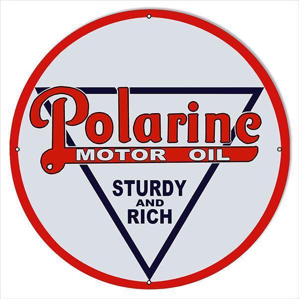 Polarine Sturdy And Rich Motor Oil Metal Sign-Metal Signs-Grease Monkey Garage