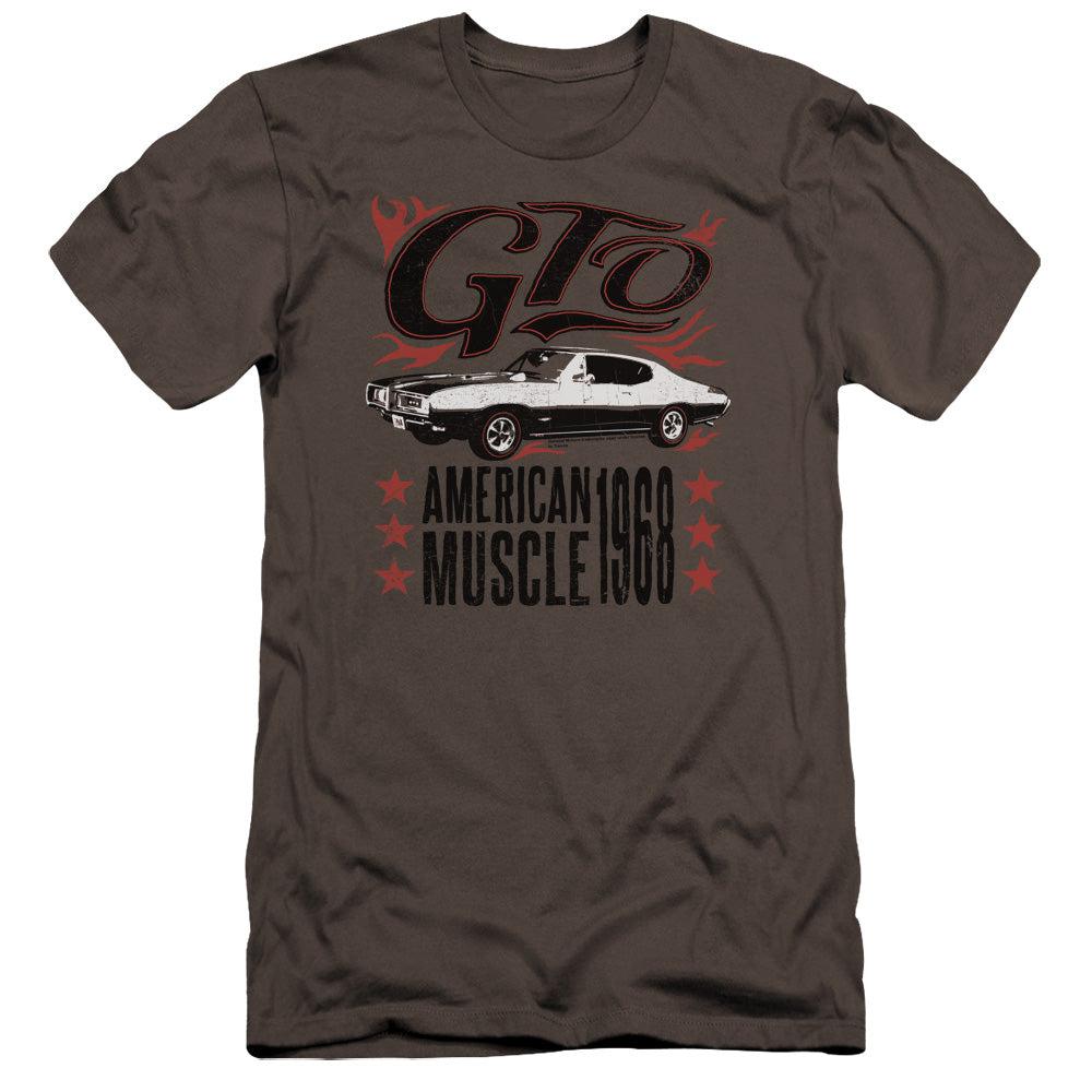 Pontiac 1968 GTO American Muscle Premium Slim Fit Short-Sleeve T-Shirt-Grease Monkey Garage