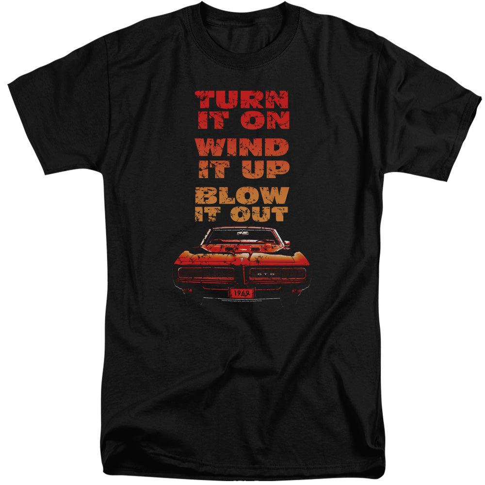 Pontiac 1969 GTO Blow It Out Tall Short-Sleeve T-Shirt-Grease Monkey Garage