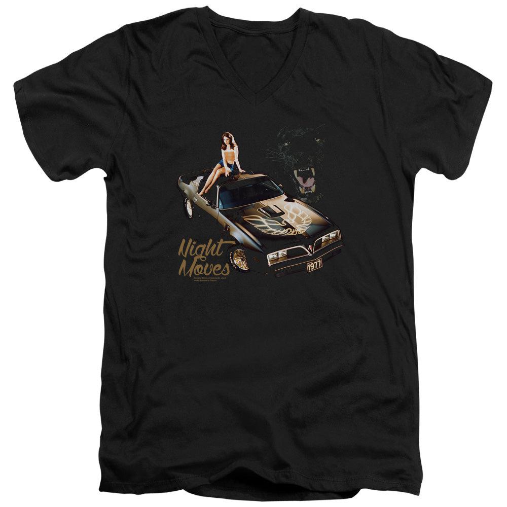 Pontiac 1977 Trans Am Night Moves Short-Sleeve V-Neck T-Shirt-Grease Monkey Garage