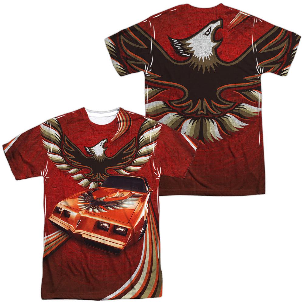 Pontiac Firebird Turbo Trans Am Flames 100% Poly Short-Sleeve T-Shirt (Front/Back Print)-Grease Monkey Garage