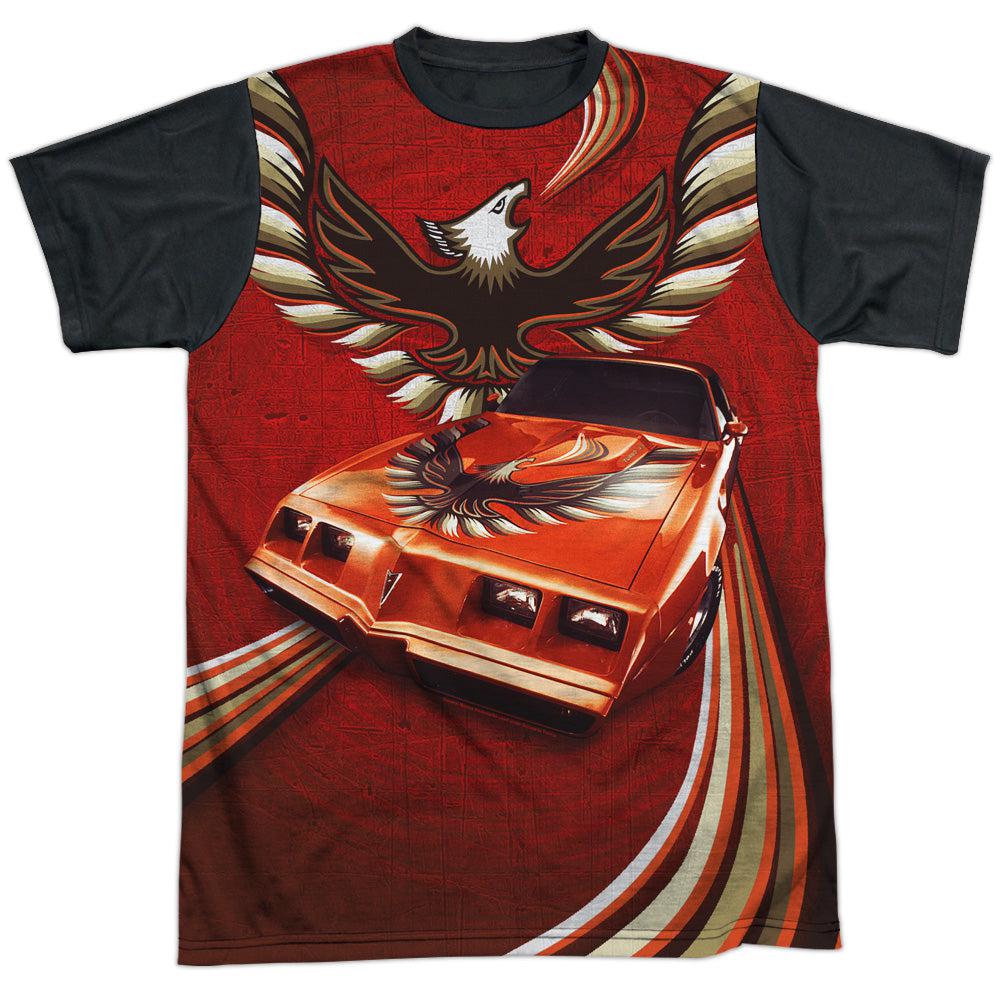 Pontiac Firebird Turbo Trans Am Flames Black Back Short-Sleeve T-Shirt-Grease Monkey Garage