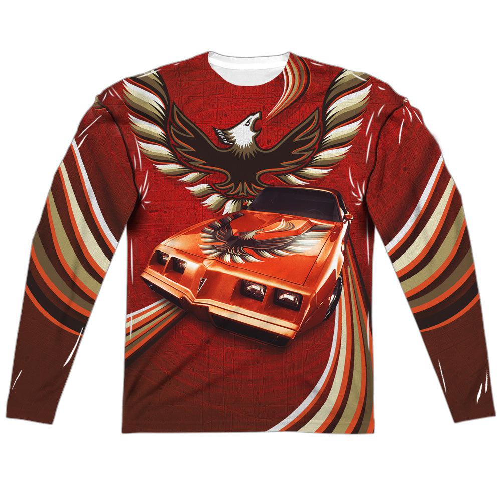 Pontiac Firebird Turbo Trans Am Flames (Front/Back Print) Long-Sleeve T-Shirt 100% Poly-Grease Monkey Garage