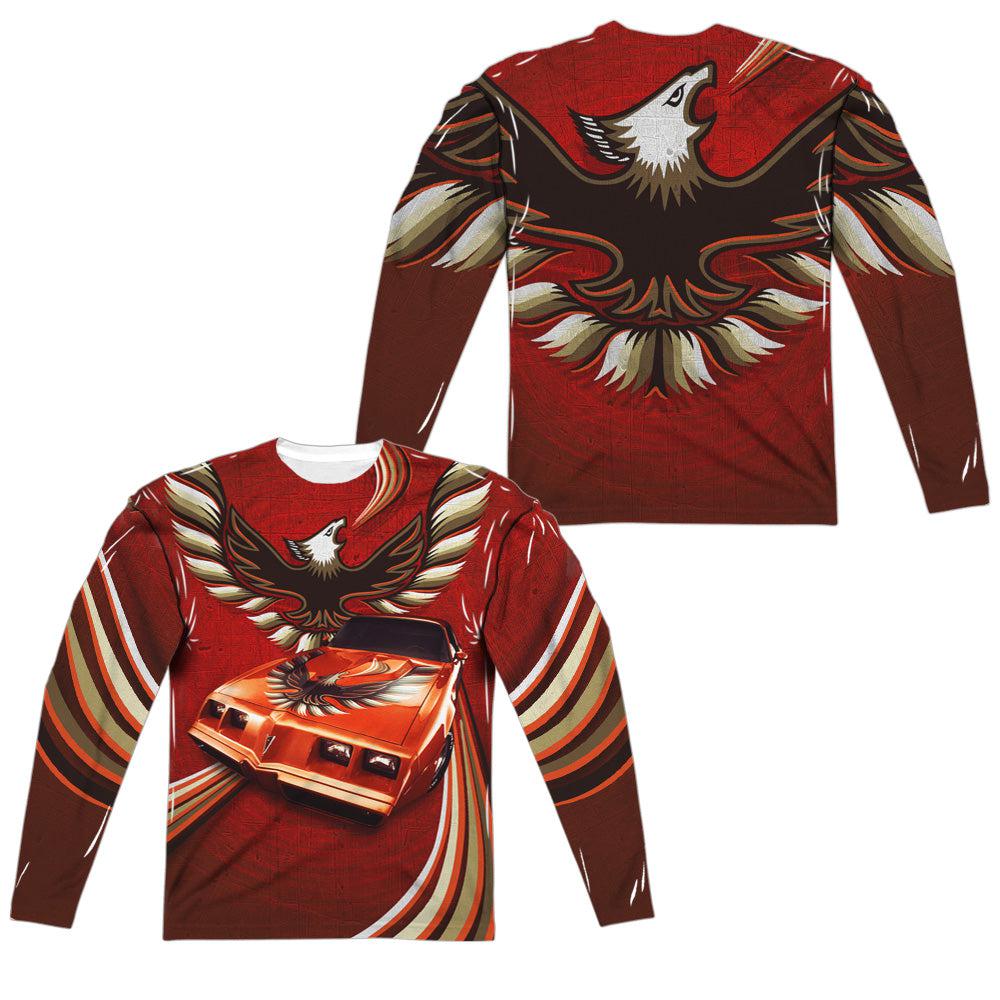 Pontiac Firebird Turbo Trans Am Flames (Front/Back Print) Long-Sleeve T-Shirt 100% Poly-Grease Monkey Garage