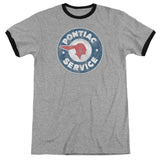 Pontiac Vintage Pontiac Service Ringer Short-Sleeve T-Shirt-Grease Monkey Garage