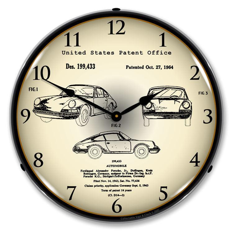 Porsche 911 1964 Patent Backlit LED Clock-LED Clocks-Grease Monkey Garage