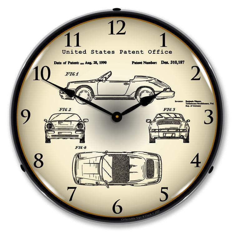 Porsche 911 1990 Patent Backlit LED Clock-LED Clocks-Grease Monkey Garage