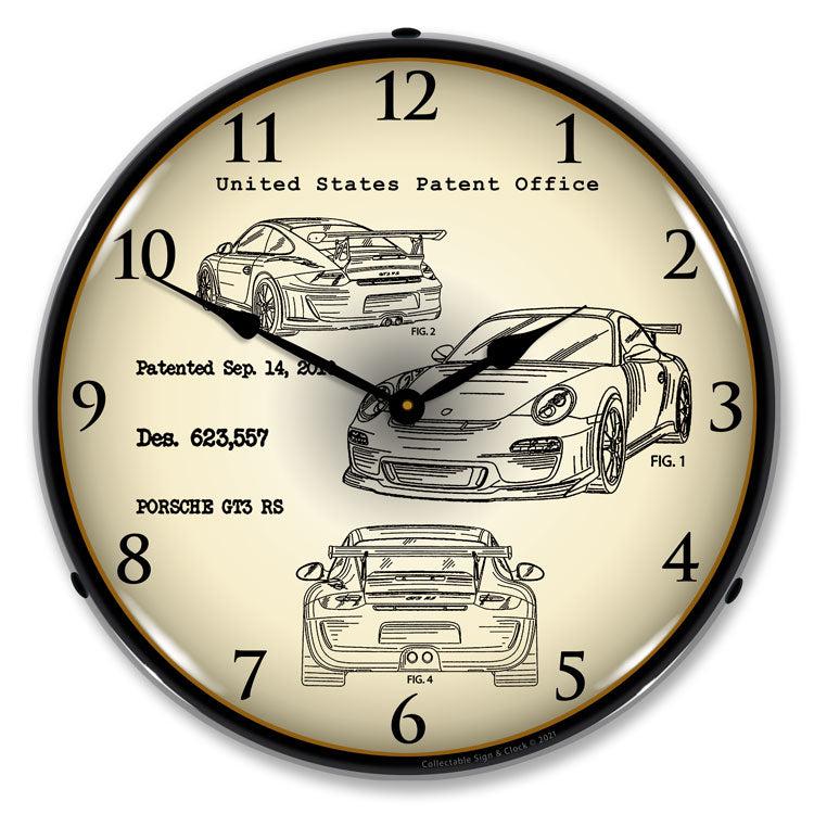 Porsche GT3 RS Patent Backlit LED Clock-LED Clocks-Grease Monkey Garage
