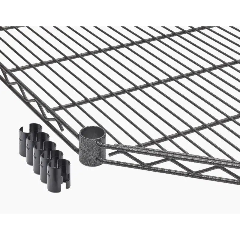 Professional 4-Tier Industrial Grade Wire Shelving 27"x27"x18"x72" Corner - Black Anthracite-Grease Monkey Garage