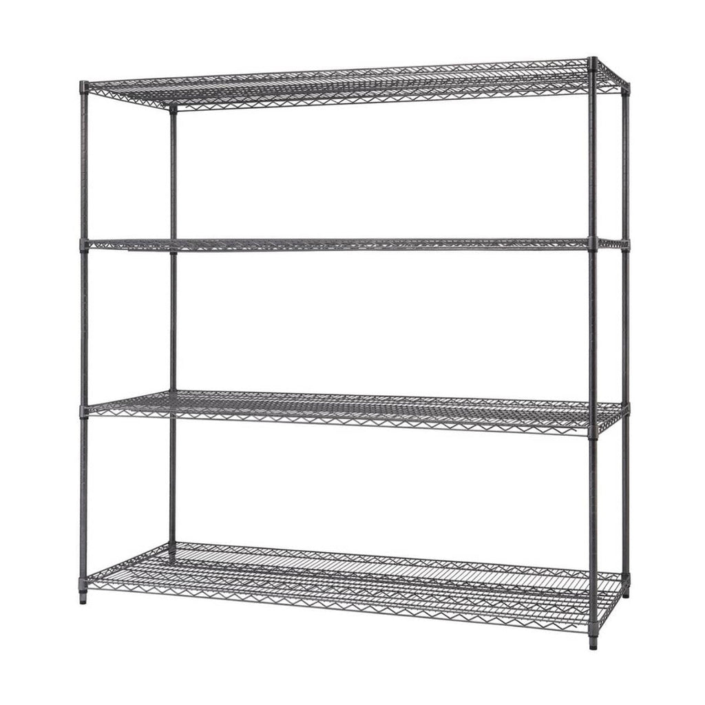 Professional 4-Tier Wire Shelving 72"x30"x72" - Black Anthracite-Grease Monkey Garage