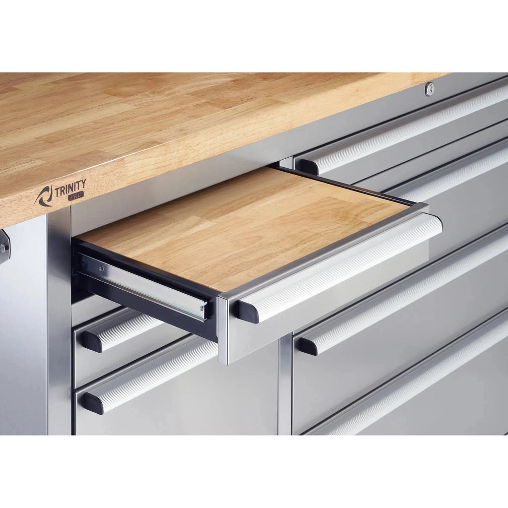 Professional Stainless Steel Rolling Workbench with Pegboard 72" x 19"-Grease Monkey Garage