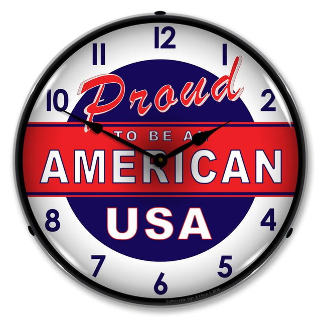 Proud to be American LED Clock-LED Clocks-Grease Monkey Garage