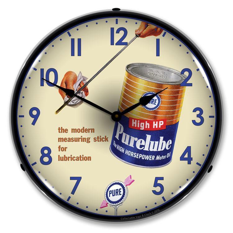 Purelube Oil Backlit LED Clock-LED Clocks-Grease Monkey Garage
