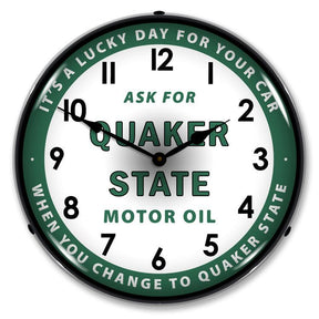 Quaker State Oil Backlit LED Clock-LED Clocks-Grease Monkey Garage