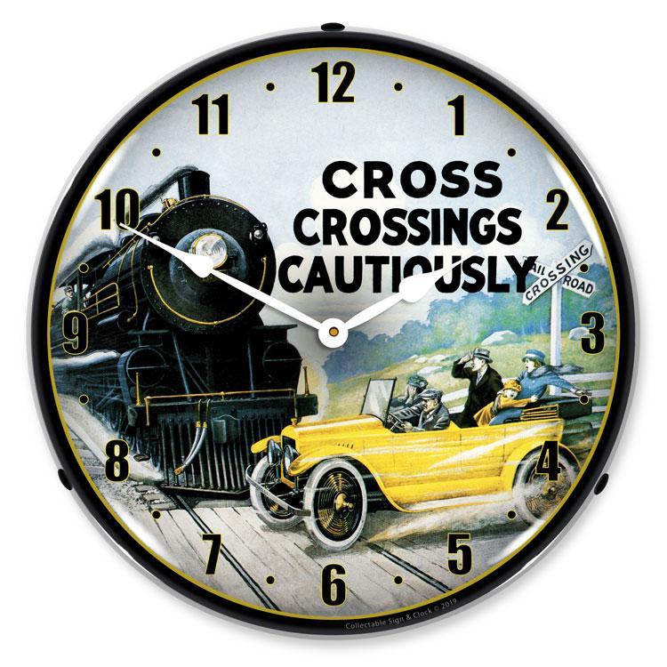 Railroad Safety 2 LED Clock-LED Clocks-Grease Monkey Garage