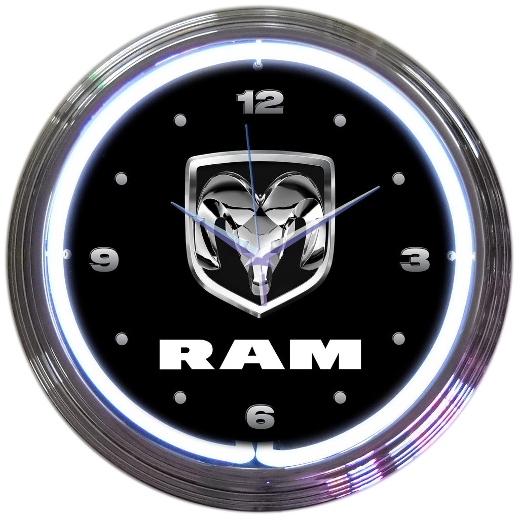 Ram Neon Clock-Clocks-Grease Monkey Garage