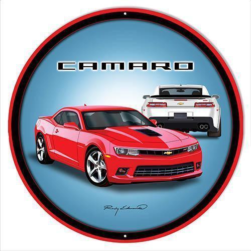 Red 5th Gen Camaro Metal Sign-Metal Signs-Grease Monkey Garage