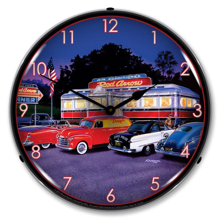 Red Arrow Dinner LED Clock-LED Clocks-Grease Monkey Garage