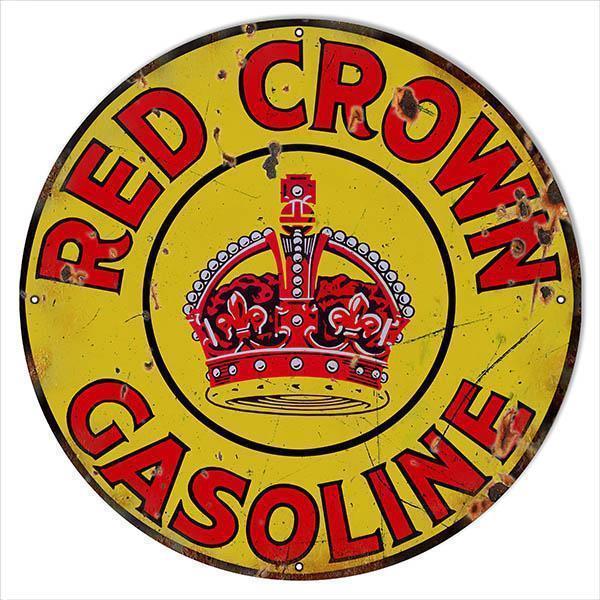 Red Crown Motor Oil Metal Sign-Metal Signs-Grease Monkey Garage