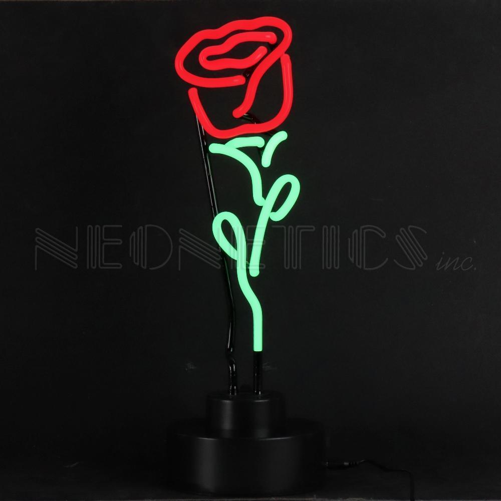 Red Rose Neon Sculpture-Neon Sculptures-Grease Monkey Garage