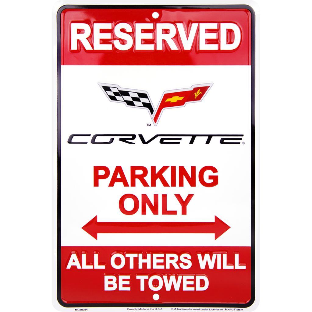 Reserved Corvette Parking Only Metal Sign-Metal Signs-Grease Monkey Garage