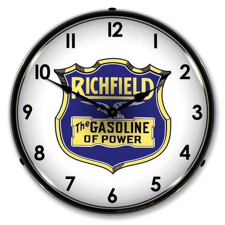 Richfield Gasoline Backlit LED Clock-LED Clocks-Grease Monkey Garage