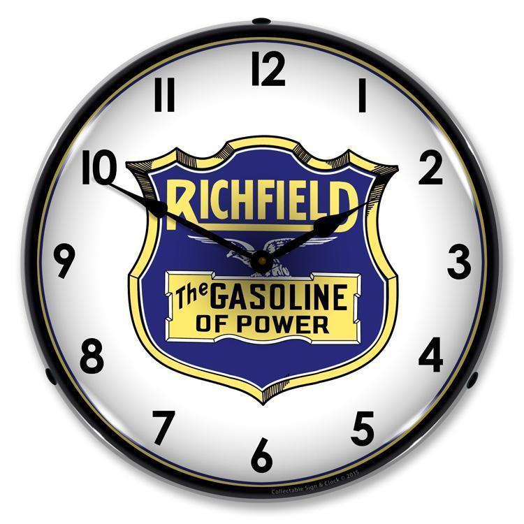 Richfield Gasoline Backlit LED Clock-LED Clocks-Grease Monkey Garage