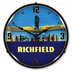 Richfield Station 1940s LED Clock-LED Clocks-Grease Monkey Garage
