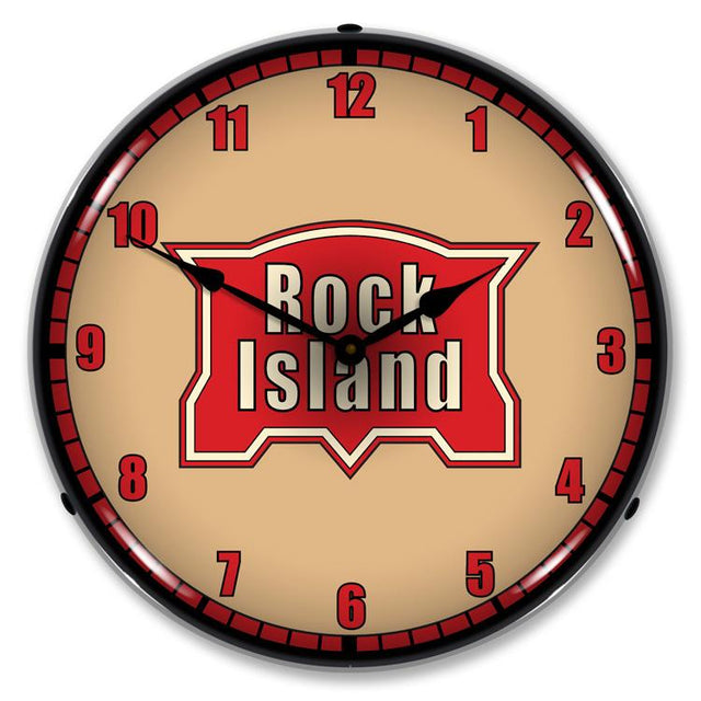 Rock Island Railroad LED Clock-LED Clocks-Grease Monkey Garage