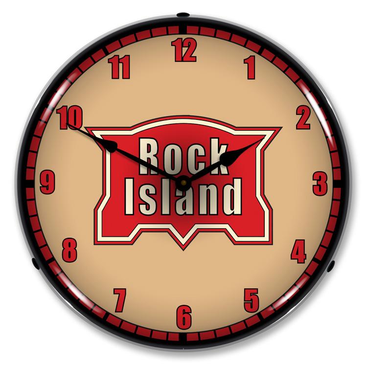 Rock Island Railroad LED Clock-LED Clocks-Grease Monkey Garage