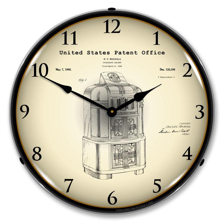 Rockola Jukebox 1940 Patent LED Clock-LED Clocks-Grease Monkey Garage