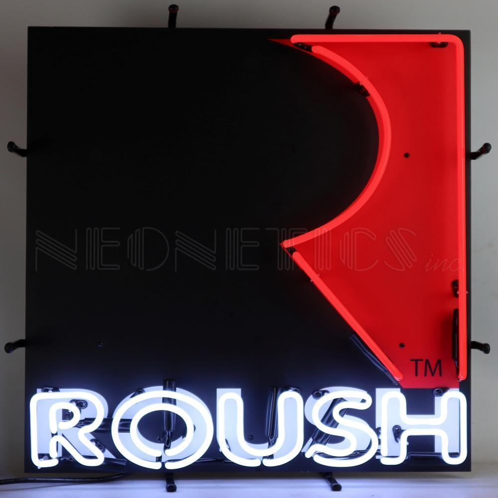 Roush Square R Neon Sign-Neon Signs-Grease Monkey Garage
