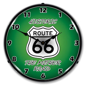 Route 66 The Mother Road LED Clock-LED Clocks-Grease Monkey Garage