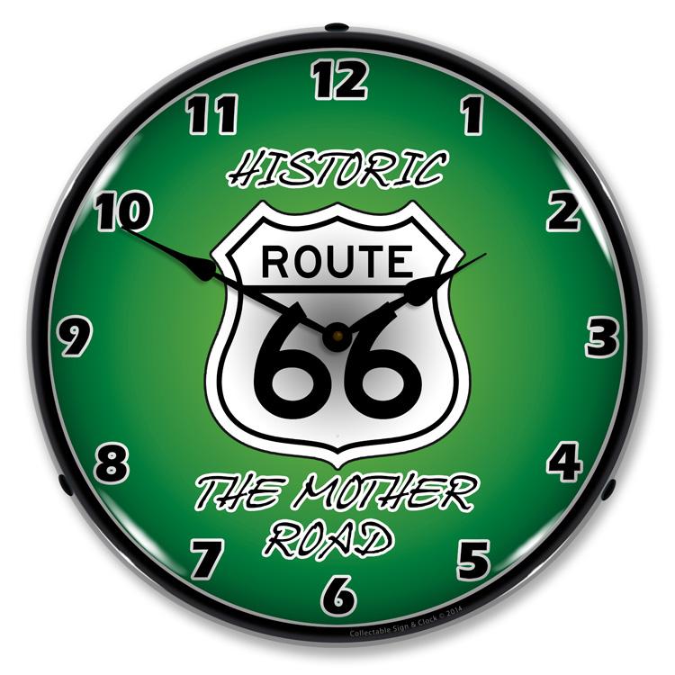 Route 66 The Mother Road LED Clock-LED Clocks-Grease Monkey Garage