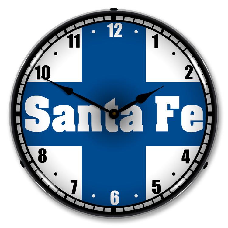 Santa Fe Railroad LED Clock-LED Clocks-Grease Monkey Garage