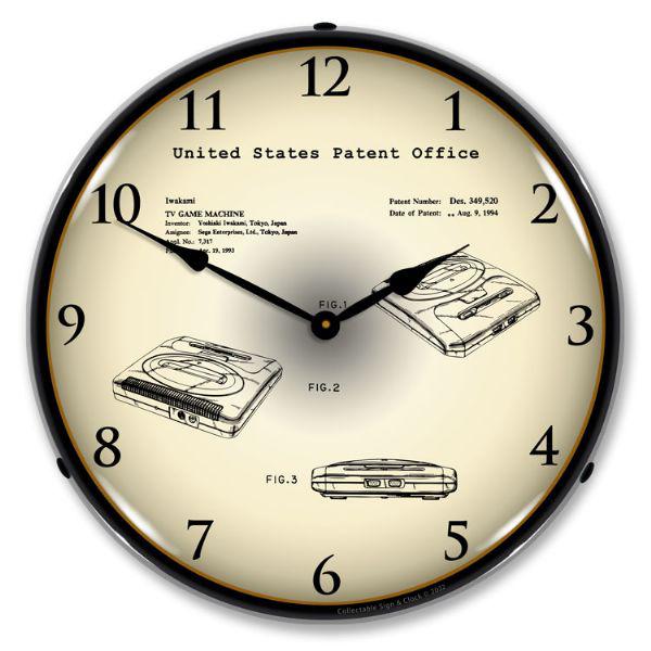 Sega Mega Drive TV Game 1993 Patent Backlit LED Clock-LED Clocks-Grease Monkey Garage
